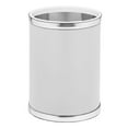 thumbnail image 2 of Sophisticates White W/ Brushed Chrome 10.75 Inches Rd. Waste Basket, 2 of 3
