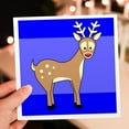 thumbnail image 7 of 3drose, Cute Red Nosed Reindeer, 6 Greeting Cards with Envelopes, 7 of 7