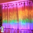thumbnail image 1 of Luces LED para cortinas con 8 funciones USB, arcoíris, control remoto, material de cobre, 2.8x3m, 200g, incluye 1 luz de cortina y 1 control remoto., 1 of 7