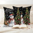 thumbnail image 3 of Black Christmas Outdoor Pillow Covers 18"x18" Set of 2,Waterproof Throw Pillow Covers for Patio Furniture,Snowman Xmas Tree Snowflake Gifts Elk Decorative Cushion Pillowcases for Garden Couch Sofa, 3 of 9