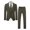 military green, variant on i·FineLong Men's Plaid Three - Piece Suit, Suitable for Business and Travel
