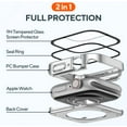 thumbnail image 4 of KOMI 2 Pack 2 in 1 Waterproof Case for Apple Watch Series 8 7 45mm, Straight Edge PC Front & Back Bumper with Tempered Glass Screen Protector 360 Protective Cover for iWatch (45mm), 4 of 5
