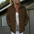thumbnail image 7 of Quilted Jacket Women, Lightweight Warm Coat with Pockets Stand Collar Button Up Puffer Coat Ladies Winter Clothes (2XL, Brown), 7 of 7