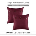 thumbnail image 2 of HZKAICUN Set of 2 Decorative Linen Throw Pillow Covers Cushion Case Triple Button Vintage Farmhouse Pillowcase for Couch Sofa Bed 18 x 18 Inch 45 x 45 cm Beige, 2 of 6