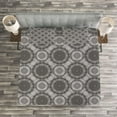 thumbnail image 3 of Ambesonne Grey Quilted Bedspread Set 3 Pcs, Abstract Damask Flowers, King Size, Grey Black White, 3 of 3