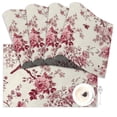 thumbnail image 6 of SUNOLIFE Spring Pink Floral Placemats Set of 4 Birds Linen Double-Sided Dining Table Place Mats for Table Decor 12"Wx18"L in, 6 of 6