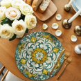thumbnail image 2 of Round Placemats Retro Boho Flowers 15 inch Set of 2 Table Mats for Dining Table Abstract Ethnic Style Floral Heat Resistant Non-Slip Kitchen & Home Decorative Place Mat Set, 2 of 8