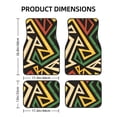 thumbnail image 2 of XMXT Waterproof Floor Mats for Cars, African Geometric Prints Non-Slip Universal Fit Auto Carpet Car Decor Mat for Women Men, Set of 4, 2 of 6