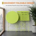 thumbnail image 3 of IdealHouse 3 Piece Patio Bistro Set, Folding Patio Bistro Table and Chairs Set of 2, Outdoor Patio Furniture Set, Metal Structure, No Assembly Need, for Balcony Yard Garden, Grass Green, 3 of 7