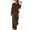 Coffee, variant on Women's Casual Wide Leg Jumpsuit Adjustable Shoulder Straps Ruched Waist Lightweight Soft Fabric Dressy Everyday Wear