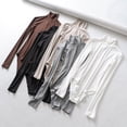 thumbnail image 2 of Ropa de mujer Otoño Invierno Sexy Camiseta de manga larga de cuello alto Tops de coqueta de corte entallado vintage para mujer Body de una pieza, 2 of 5