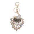 thumbnail image 1 of Portable Peacock Keychain Luxury Peacock Shape Car Keychain Colorful Rhinestones Keyring Bag Souvenir Charm Fashion Accessories Peacock Keychain, 1 of 8