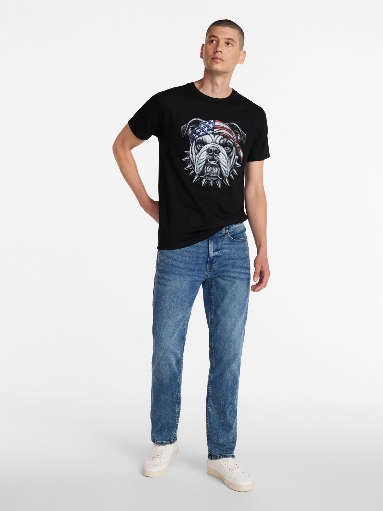 Americana Men's and Big Men's Bulldog Muscle Graphic Tee Shirt from Way to Celebrate, Sizes XS-3XLT