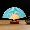 thumbnail image 2 of Thy Collectibles Pack of 6 Handheld Paper and Bamboo Folding Fans for Wedding Party, Church, Festivals, Home and DIY Decoration (Blue), 2 of 3