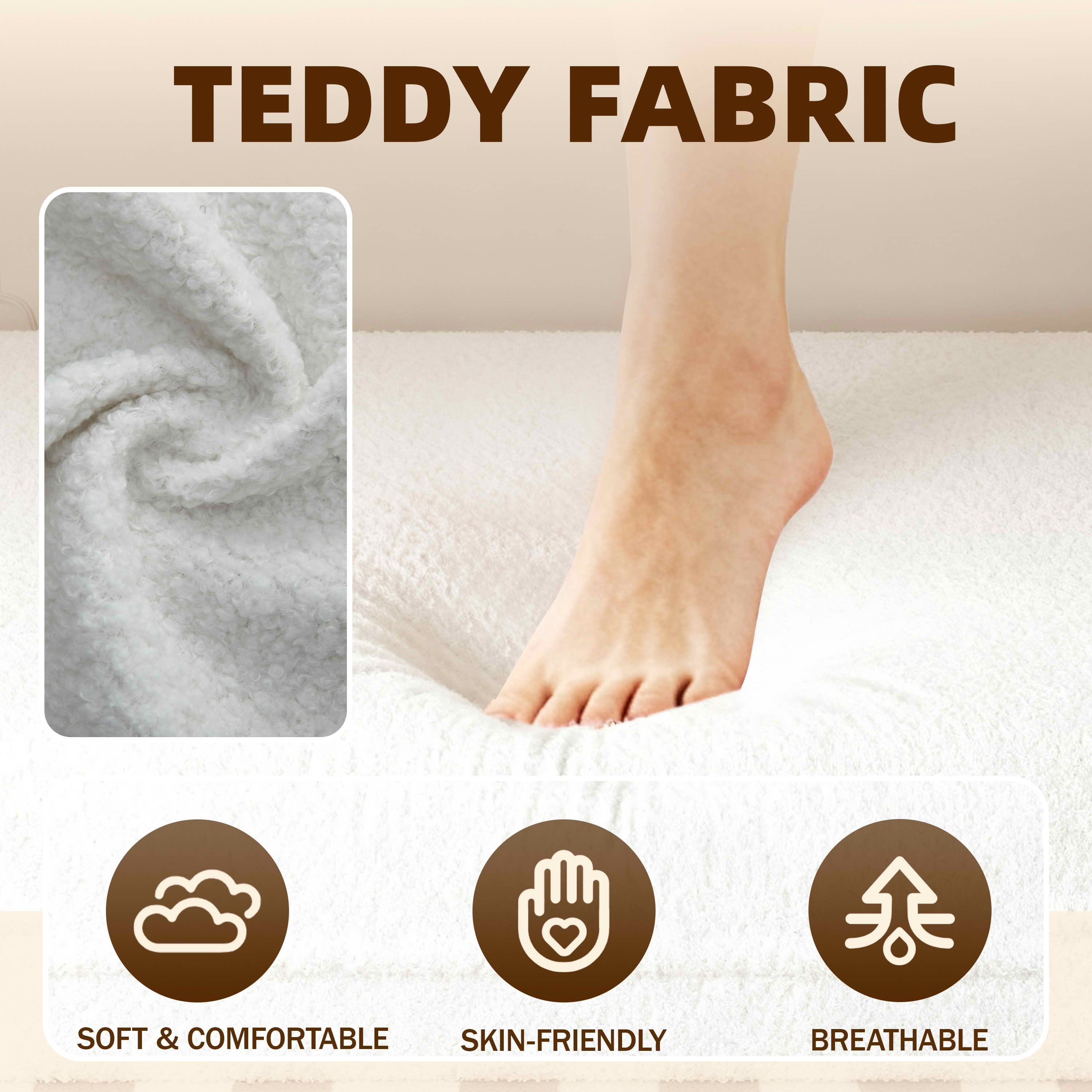 MAYEERTY Twin Sherpa Fleece Foldable Foam Floor Sofa Bed, Zero Assembly Vacuum Compressed Sleeper with 2 Pillows
