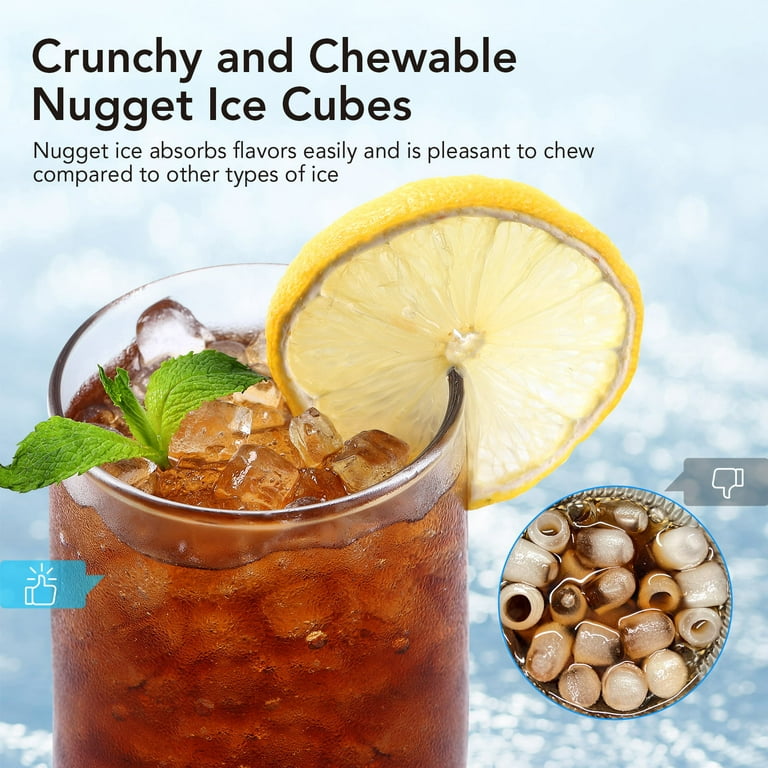 Nugget Ice Maker, Stainless Steel Countertop Ice Machine with
