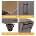 thumbnail image 3 of Jarenie Rolling Kitchen Cart with Deep Drawers, Towel Rack & 360° Swivel Casters, Wood Gray, 3 of 8