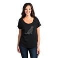 thumbnail image 2 of Thread Tank Labrador Dog Silhouette Women's Relaxed Slouchy Dolman T-Shirt Tee Heather Black 2X-Large, 2 of 4