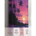 thumbnail image 6 of Summer Beach Sunset Landscape Sheer Curtains 63 Inch Long 2 Panels, Coastal Ocean Palm Tree Red Cloud Wave Light Filtering Rod Pocket Curtains, Sheer Voile Drapes for Living Room Bedroom, 52"x63", 6 of 8