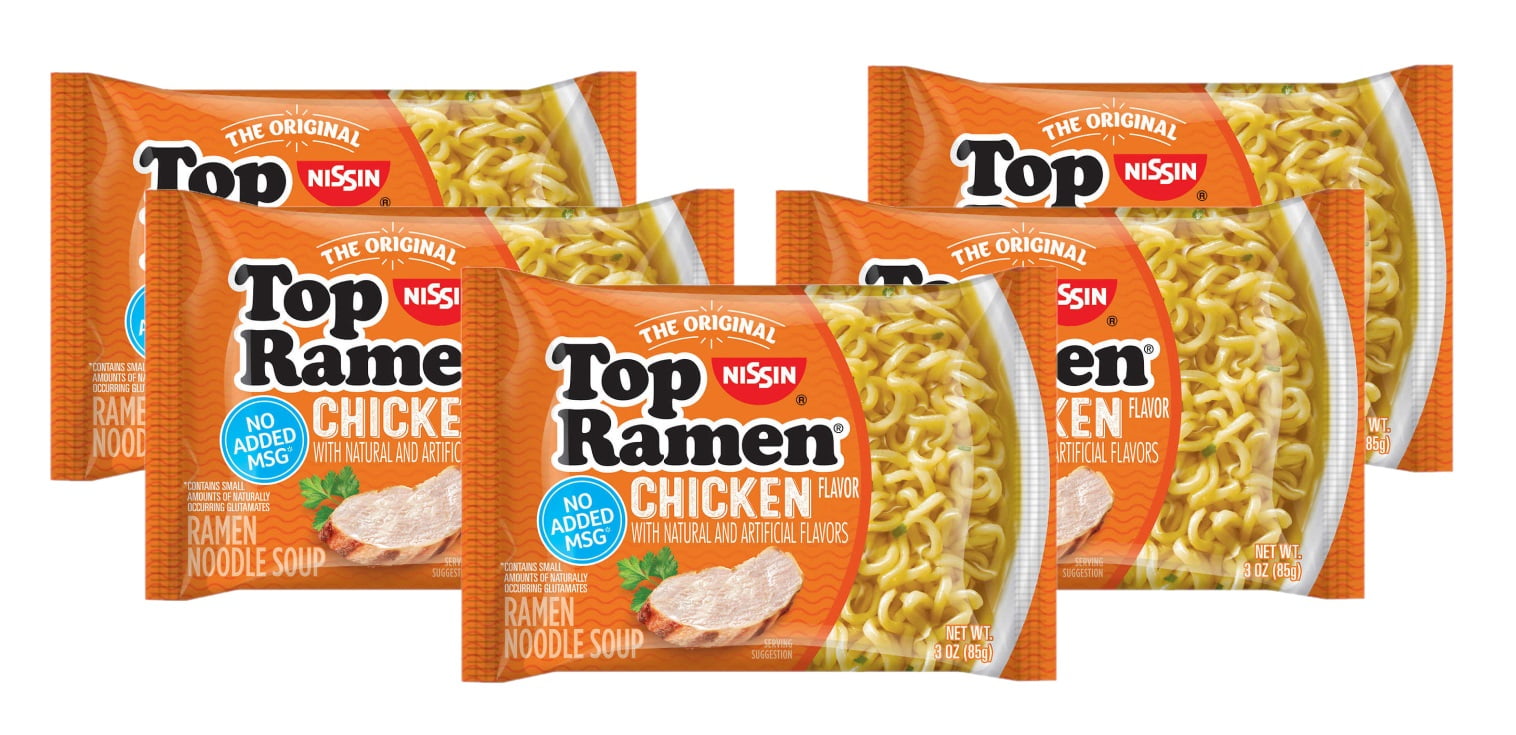 5 Pack | Nissin Top Ramen, Chicken, 3 oz