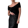 thumbnail image 3 of Women Twist Knot Front Off the Shoulder Tank Tops Cap Sleeve Shirts Slim Fitted, 3 of 10