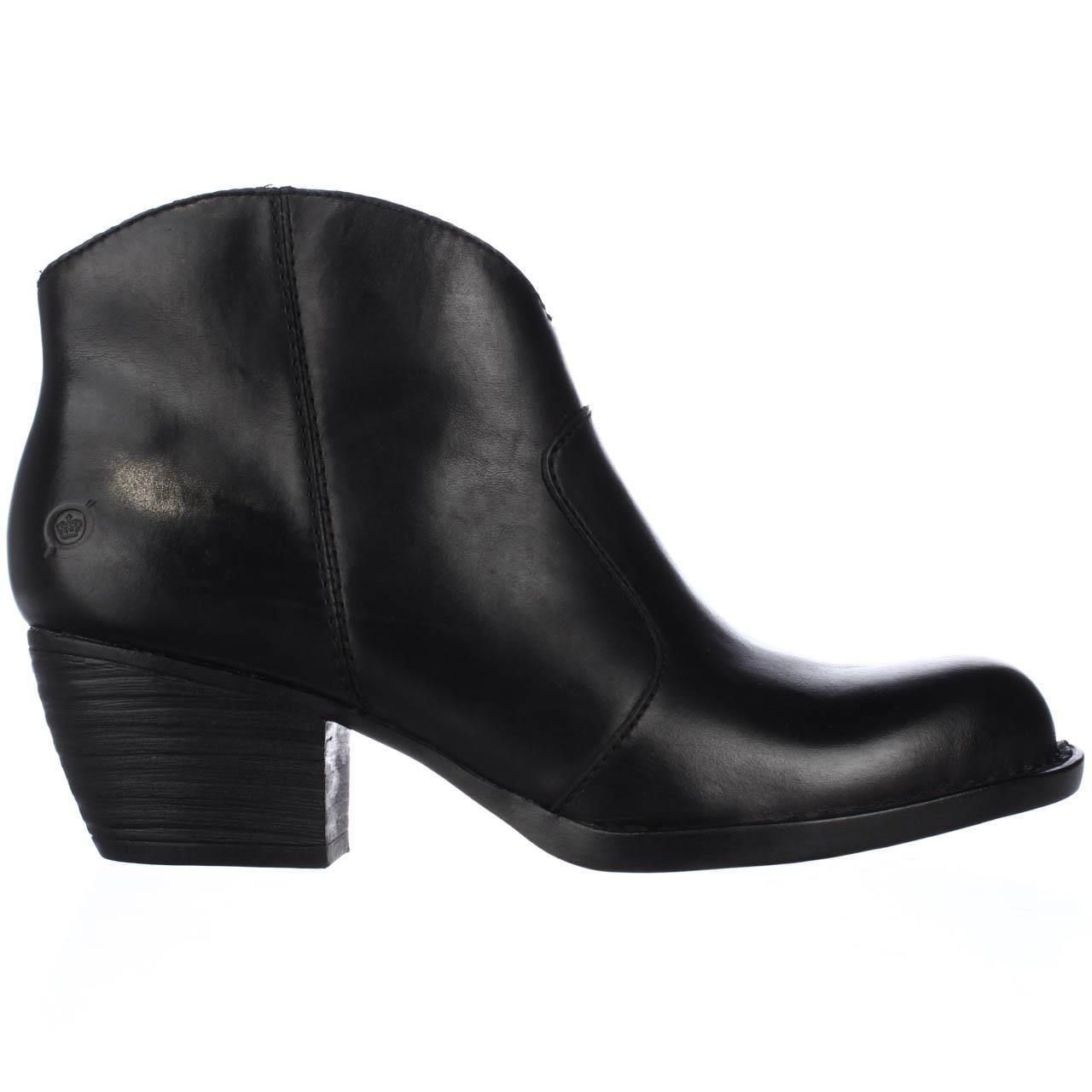 Womens Born Michel Short Western Ankle Boots Black Suede 7 US