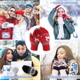 thumbnail image 4 of Winter touchscreen gloves, reindeer design, warm wool lining, unisplendable cold-proof gloves, 4 of 5