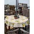 thumbnail image 2 of Outdoor Tablecloth with Umbrella Hole for Patio/Picnic/Party/Camping, Cute Lemon Summer Waterproof Table Cloth Round Cover Washable, Farmhouse Floral Retro Linen Texture (Dia 60"), 2 of 8
