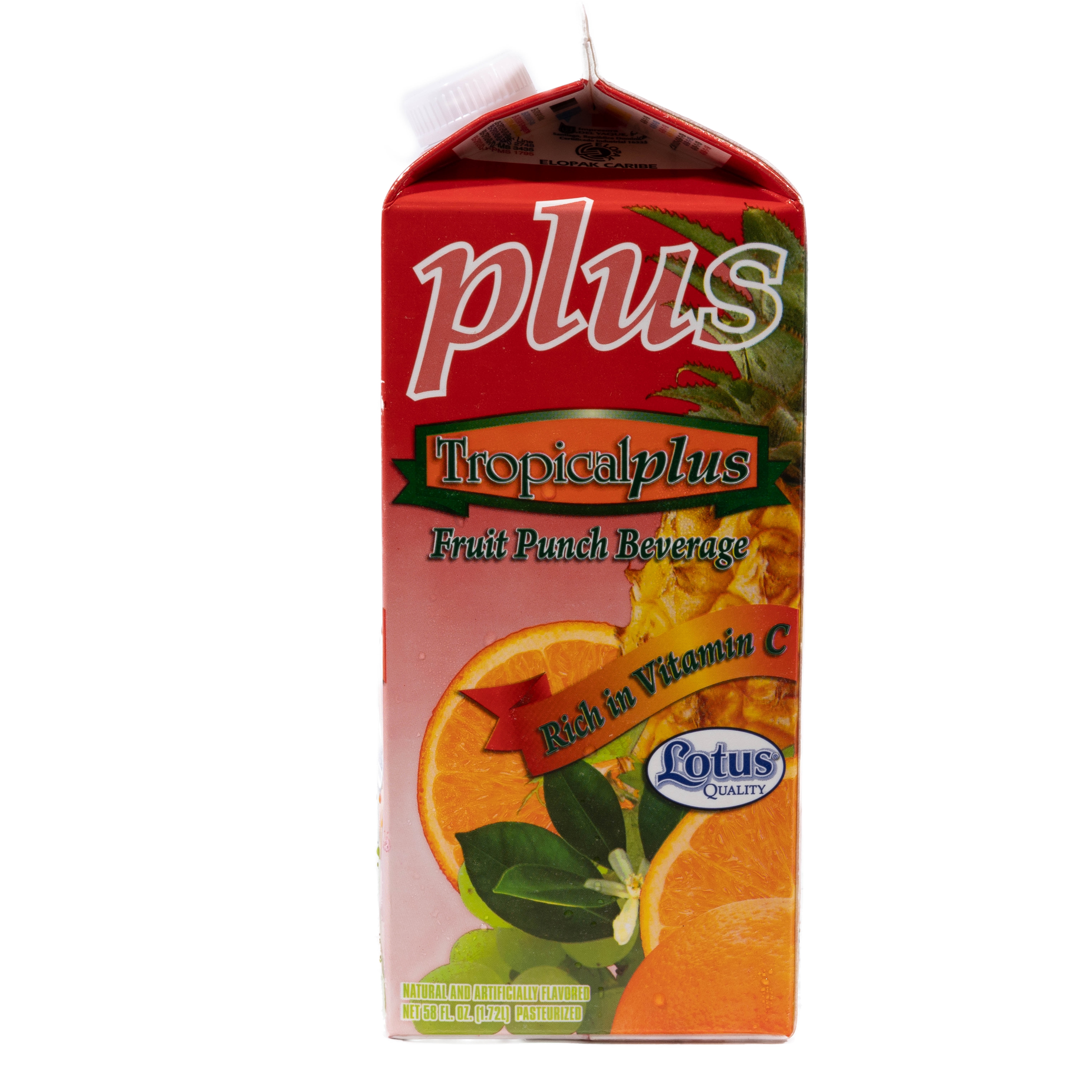 Lotus Plus Fruit Punch Juice Beverage 58 fl oz Smooth Texture Rich in Vitamin C