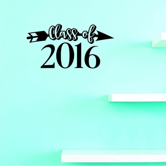Custom Decals Class Of 2016 Wall Art Size: 20 X 40 Inches Color: Black