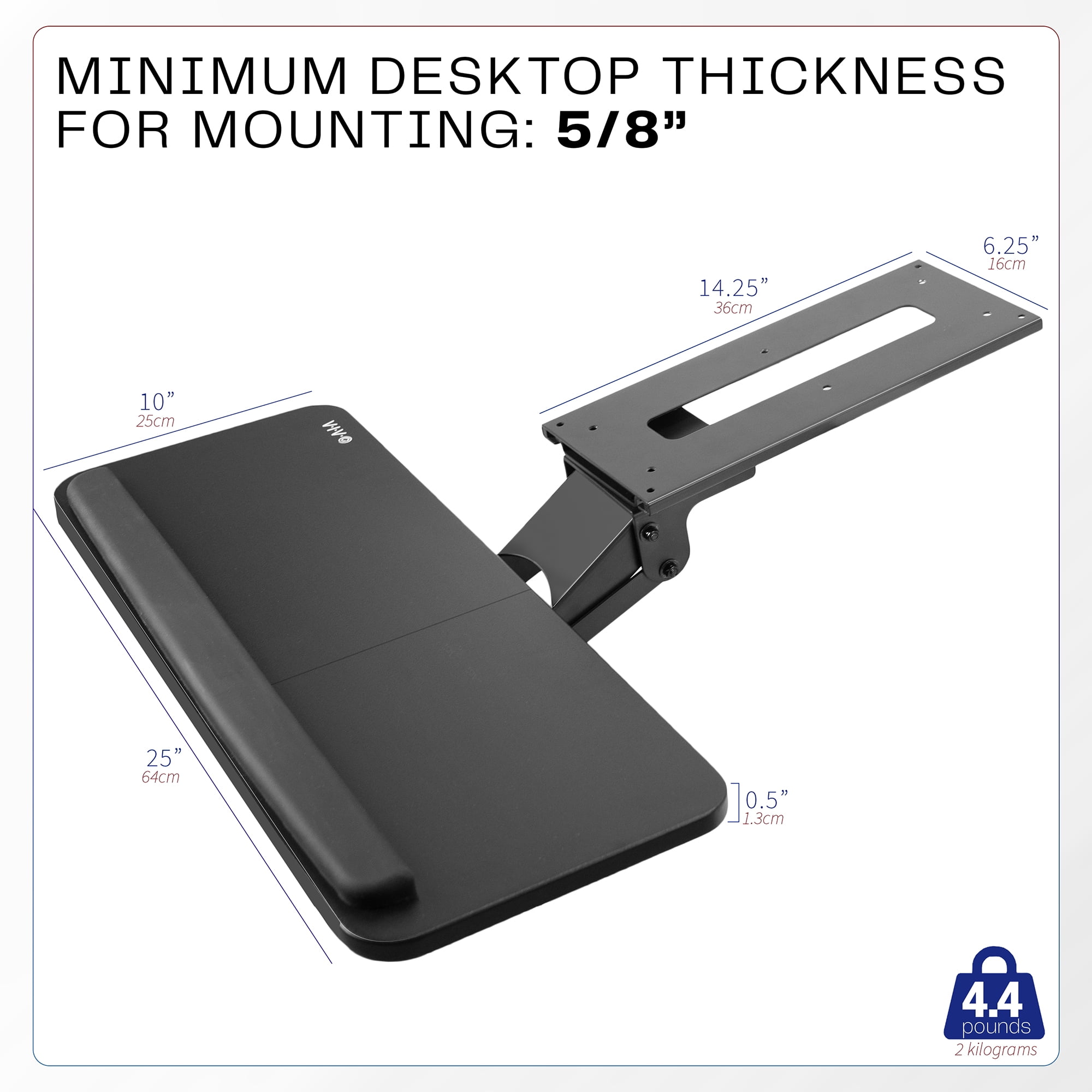 VIVO Adjustable Computer Keyboard & Mouse Platform Tray Under Table Desk Mount