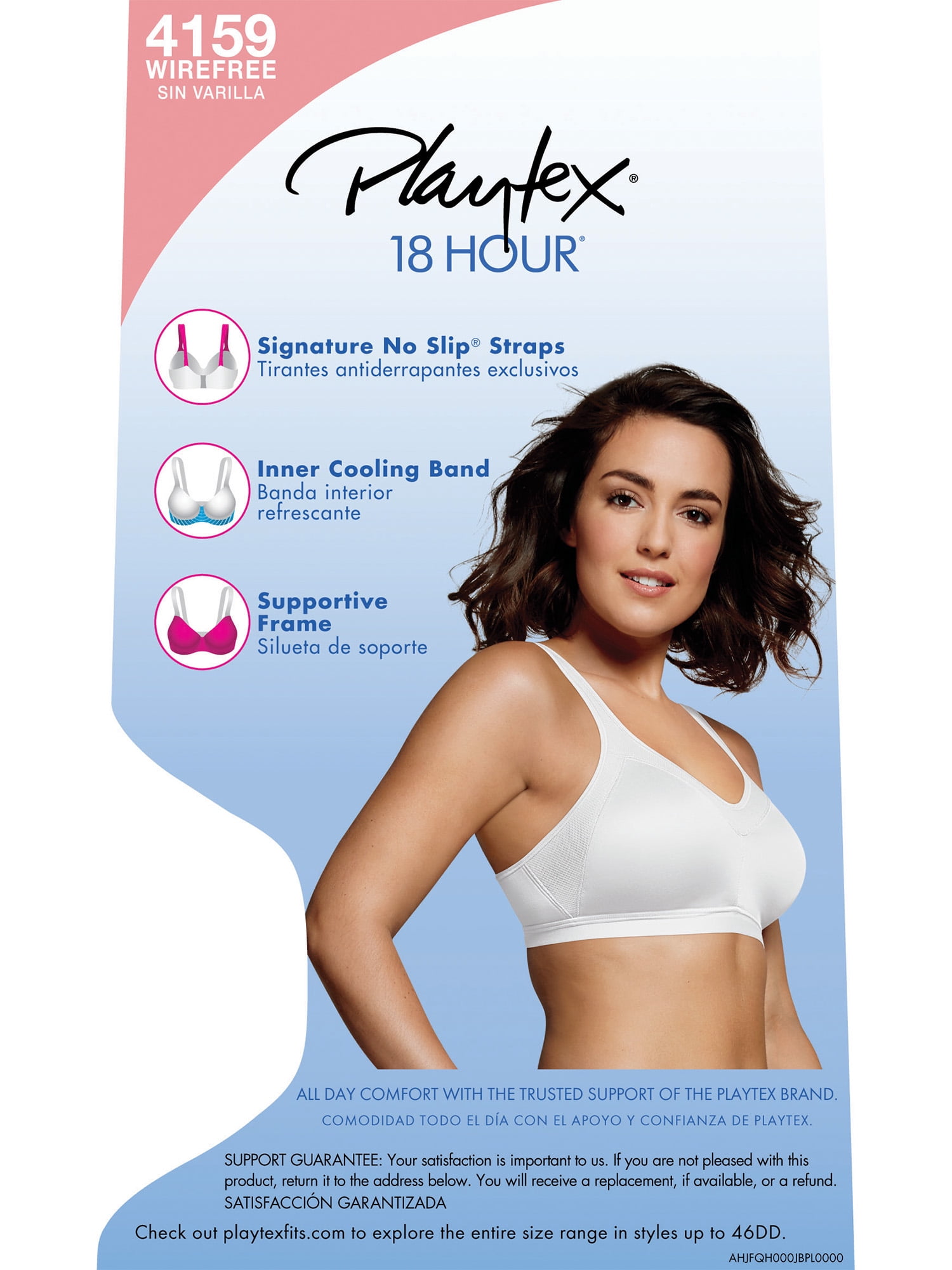Playtex Women's Comfort Wirefree Contour Bra - Pink - Size XL