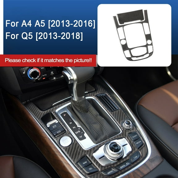 For Audi A4 B8 A5 Q5 2009-2018 Interior Accessories Carbon Fiber Car Console Gear Shift Panel Decoration Cover Trim Sticker.