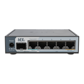 MikroTik hEX S (E60iUGS) Wired Router with 2.5Gbps SFP , 5 Gigabit LAN Ports, USB 3.0, PoE In/Out, RouterOS Level 4, Compact Metal Case