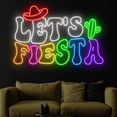 thumbnail image 3 of Craftnamesign Let's Fiesta Neon Sign, Happy Cinco De Mayo Wall Art, Fiesta Wall Decor, 3 of 5