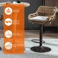 thumbnail image 6 of Homefun Rattan Bar Stools Set of 2 Adjustable Height 360 Swivel Low Back Stools with Footrest Breathable Linen Cushions, 6 of 7