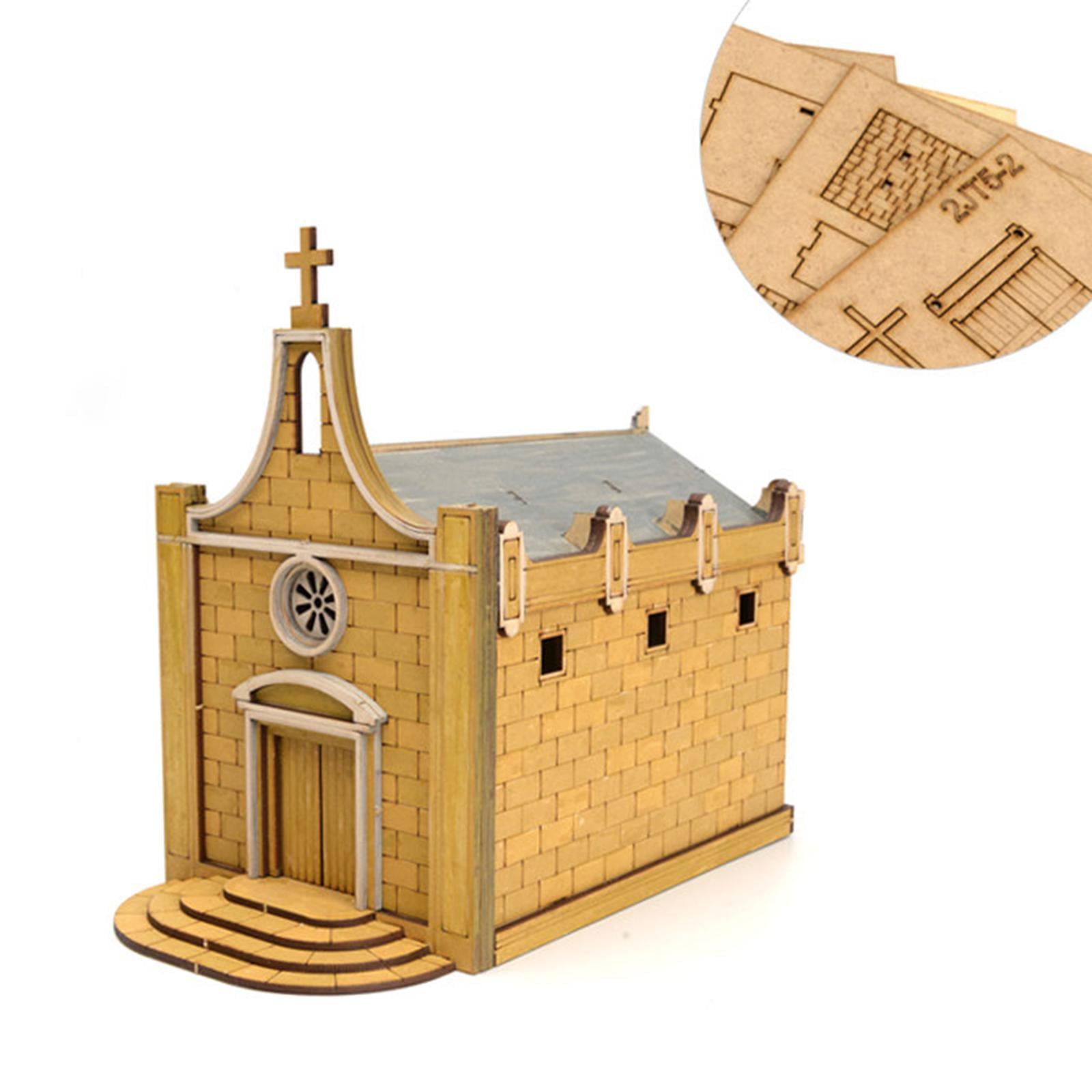 Architecture Model House Building Kit Wood Construction for Model Enthusiasts DIY Micro Landscape Display