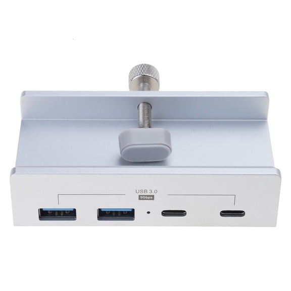 YongCo 5Gbps USB/Type C Hub Clamp USB 3.0 Splitter Adapter Dock Station 4-Port for Desktop Computer PC Accessories Silver