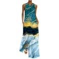 thumbnail image 2 of SMihono Robe Maxi Bohème d'Été pour Femmes Grande Taille Mode pour Femmes Col en V Sans Manches Soirée d'Été Fête Imprimée Dames Poche Gilet Longue Robe Plage Évasée Robe d'Été, 2 of 6