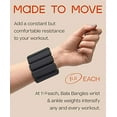 thumbnail image 2 of Bala Bangles - Ensemble de 2 (1lb Chacun) / Poids Ajustables Portables pour Poignet et Cheville / Yoga, Danse, Barre, Pilates, Cardio, Aérobic, Marche / Charbon, 2 of 5
