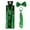 Green, variant on Women Men Sequins Suspenders Bowtie Necktie Set Elastic Y-Shape Back Brace Suspenders
