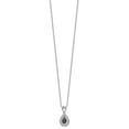 thumbnail image 2 of Sterling Silver Rhodium-plated White Night Black/White Diamond Teardrop Pendant Necklace, 2 of 5