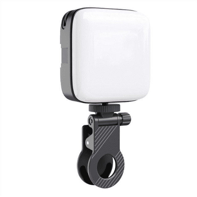Mini LED Fill Light Bi-Color Lighting Cold Shoe for Camera Camcorder Vlog Removable Clip-on Photography Light Black