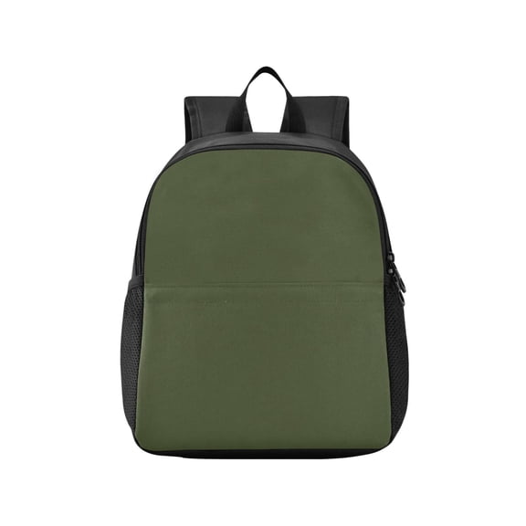 Toddler Backpack Solid Olive Green Color Tone Waterproof Lightweight Backpack Casual Mini Daypack for Daycare & Travel