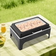thumbnail image 3 of Chafing Dish, 9L Black Rectangular Chafer, 201 Stainless Steel, Alcohol Burner, Hydraulic Hinge Soft Close Lid, for Hotel Wedding Party, 3 of 11