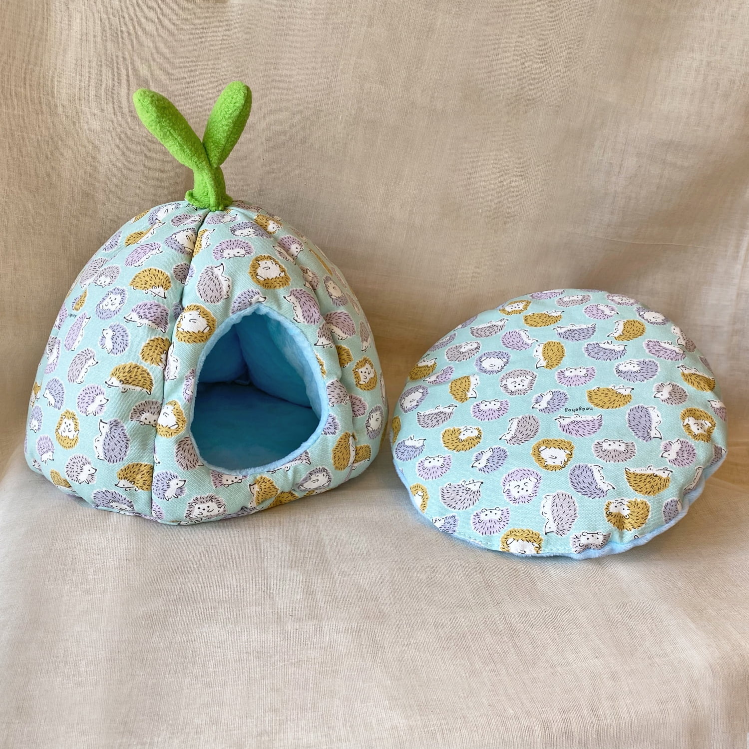 Portable Small Animal Cushion Bed Hideout Cave Habitat Nest for Hedgehog Ferret Squirrel Hamster Rat ( Blue )