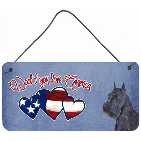 Woof if you love America Black Schnauzer Wall or Door Hanging Prints SS5034DS612