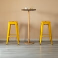 thumbnail image 2 of Basicwise 30-inch Backless Metal Bar Stool Stackable Heavy-Duty Counter-Height Chair for Home Bars Patios Kitchen Islands Cafes Restaurants Bistros and Dining Areas for Indoor & Outdoor Use, Yellow, 2 of 6