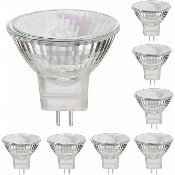 Bombillas halógenas, luz blanca cálida, lámpara halógena de alto brillo de 35 W con casquillo GU4 para instalaciones prácticas y estéticamente agradables, acabado transparente que garantiza una