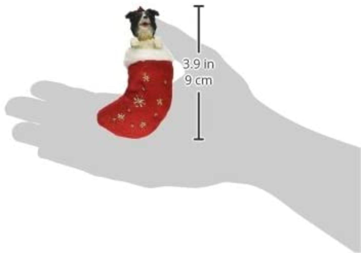 Border Collie Stocking Ornament with "Santa's Little Pals" Hand Painted 875623009576 
